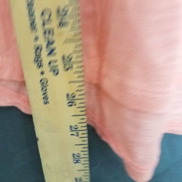 Color Story Large Peach Coral Single Pocket Tee High Low Short Sleeve NWOT - Picture 2 of 8